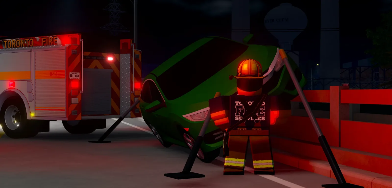 A traffic stop at night